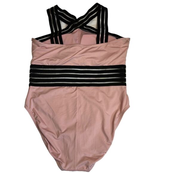 NWOT Kenneth Cole Stompin’ In My Stilettos High Neck One Piece Swimsuit XL - Picture 6 of 8